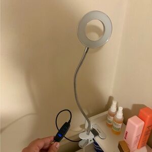 Silver Clip-On LED Ring Light for Tablets & Accessories